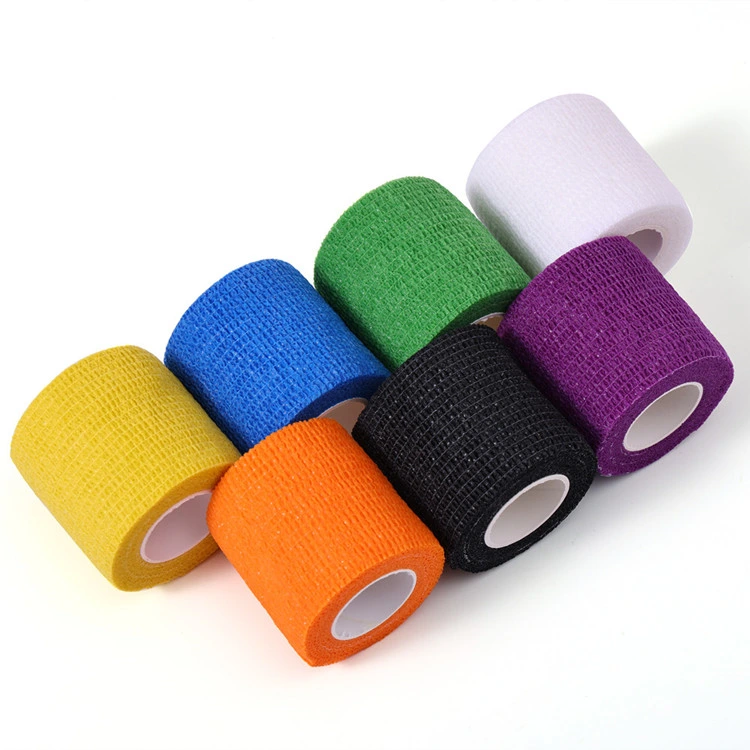 SJ Self-adhesive bandage waterproof medical flexible colorful bandage tape non woven light elastic adhesive bandages